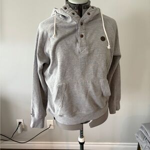 Volcom Gray Sweatshirt Hoodie with Ribbed Cuffs